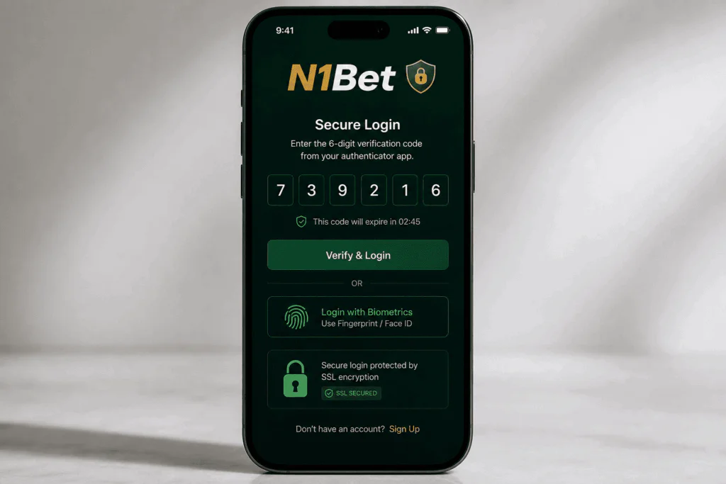 Two-factor authentication and SSL security setup in N1Bet mobile app - n1bett-it.com